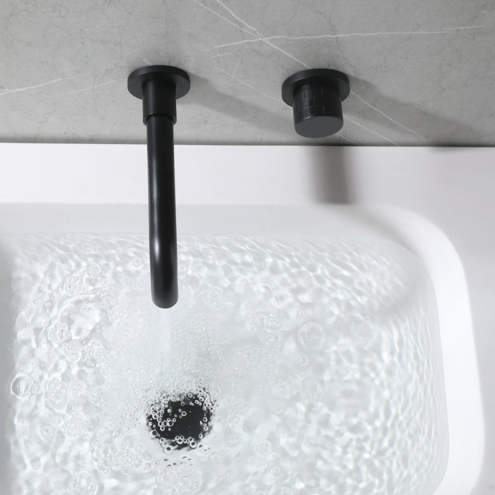 Chrome Wall-Mounted Bathroom Faucet with Single Lever and Swivel Spout