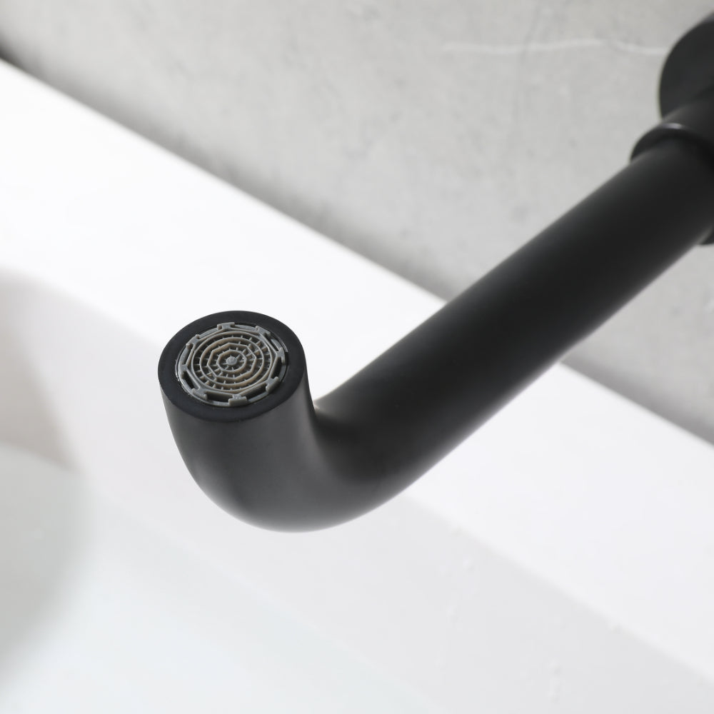 Chrome Wall-Mounted Bathroom Faucet with Single Lever and Swivel Spout