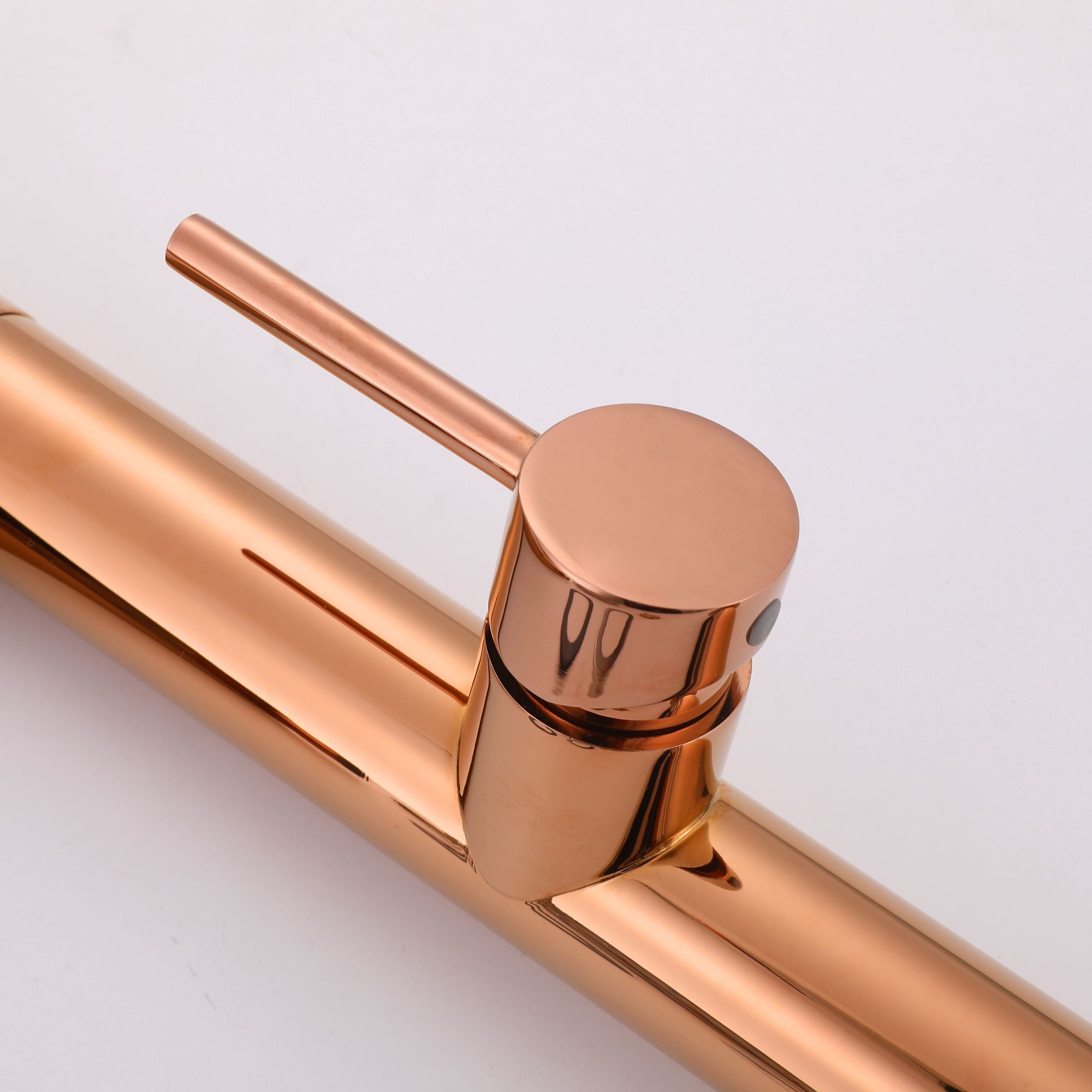 Rose Gold Magnetic Kitchen Faucet with High Arc and Dual Spray Function