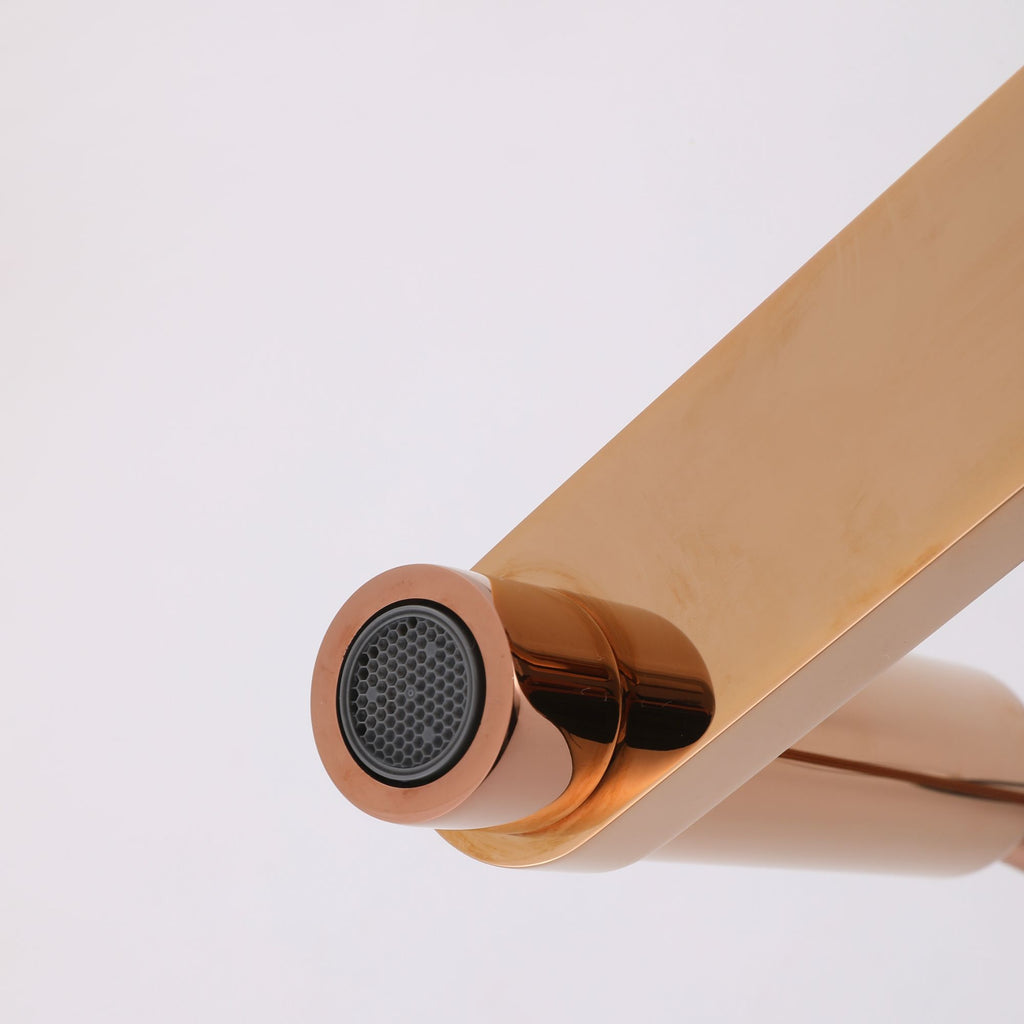 Rose Gold Magnetic Kitchen Faucet with High Arc and Dual Spray Function