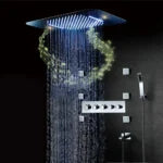 23" Gold Thermostatic Wall-Mounted Shower System with Four Functions