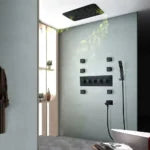 23" Gold Thermostatic Wall-Mounted Shower System with Four Functions