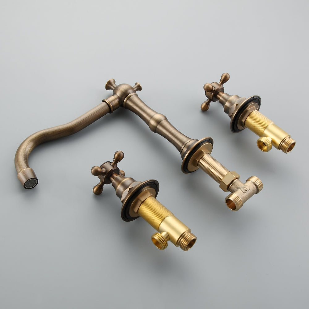 Double-Handle Widespread Sink Faucet with Spout