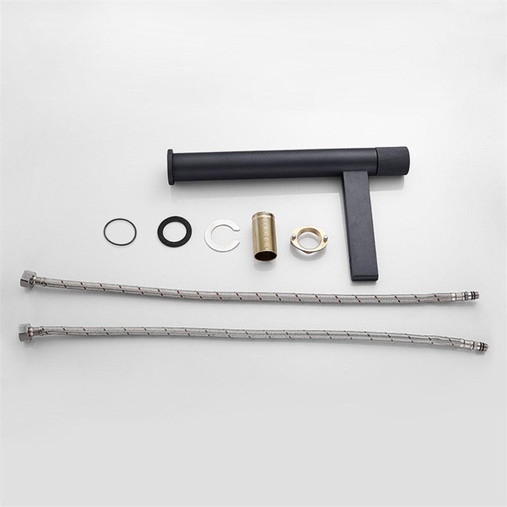 Premium Solid Brass Waterfall Spout Single-Handle Bathroom Sink Faucet