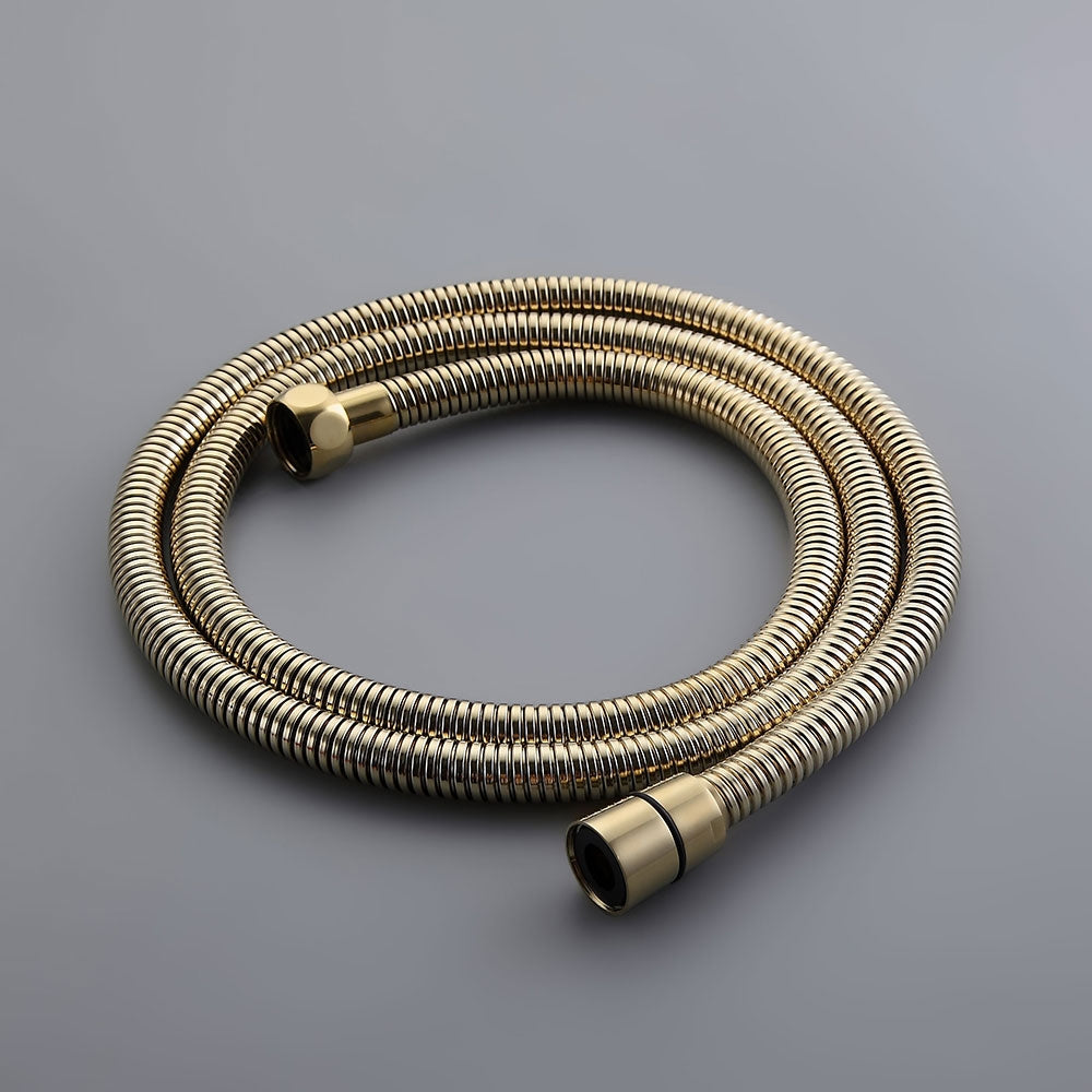 Freestanding Single-Handle Tub Filler Faucet with Hand Shower, Brass Brushed Gold