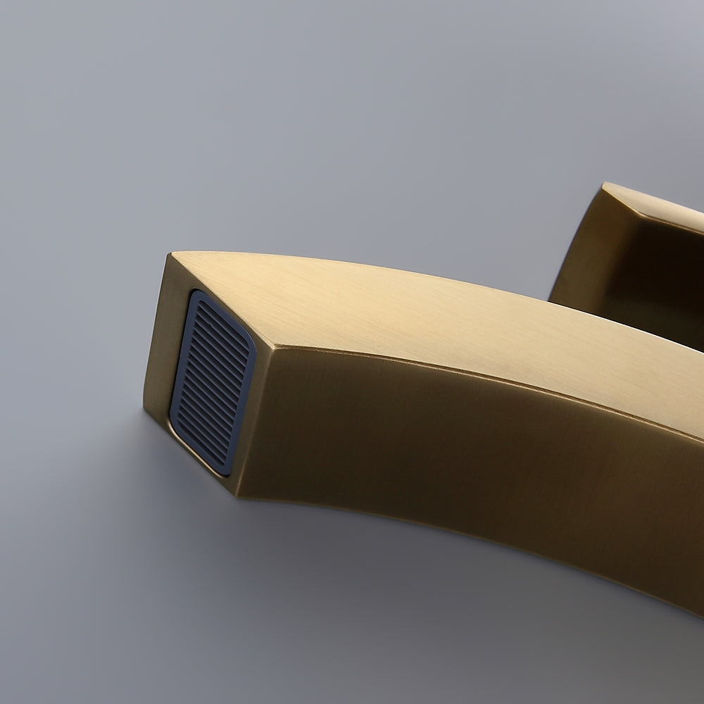 Single-Hole Deck-Mounted Sink Faucet, Gold Brushed Brass for Bathroom