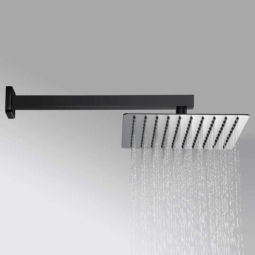 12" Wall-Mounted Shower System with Handheld Spray and Pressure Balance Valve