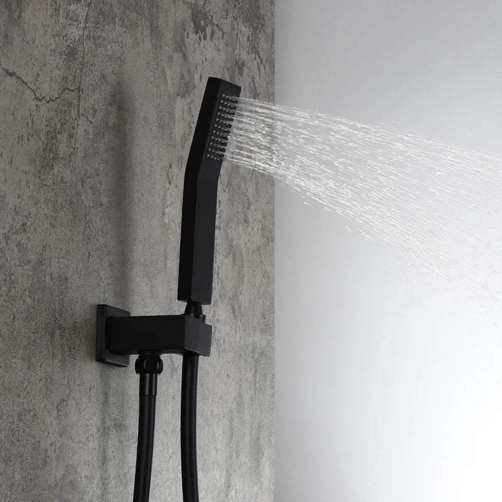 12" Wall-Mounted Shower System with Handheld Spray and Pressure Balance Valve