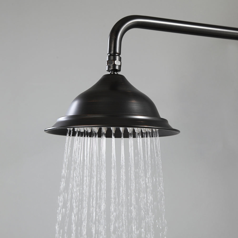 Antique Black Exposed Shower System with Handheld Showerhead