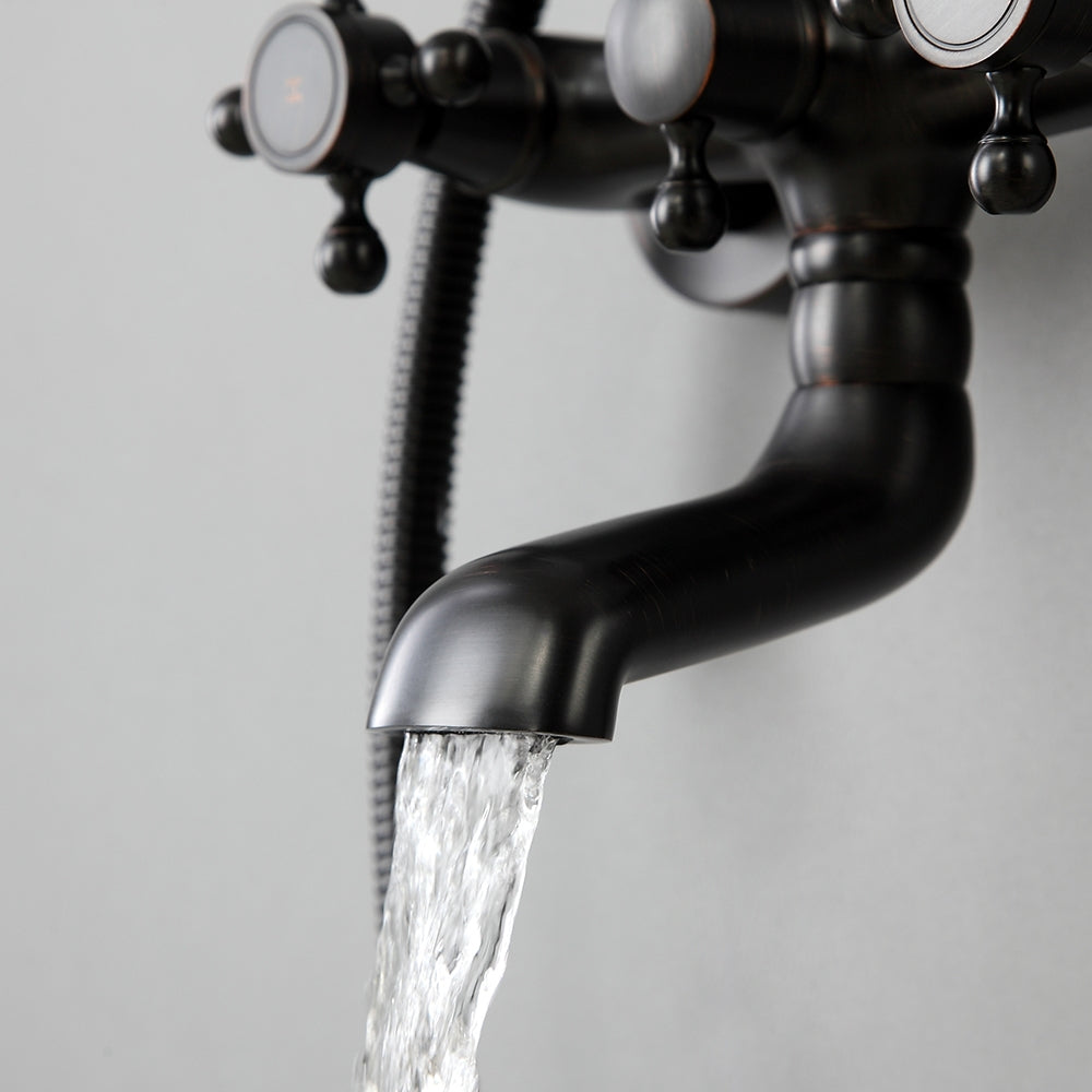 Antique Black Exposed Shower System with Handheld Showerhead