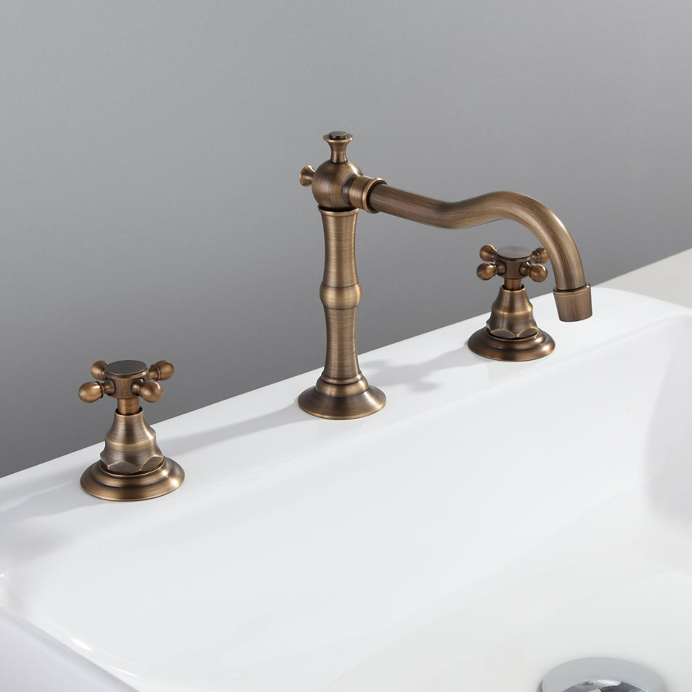 Double-Handle Widespread Sink Faucet with Spout