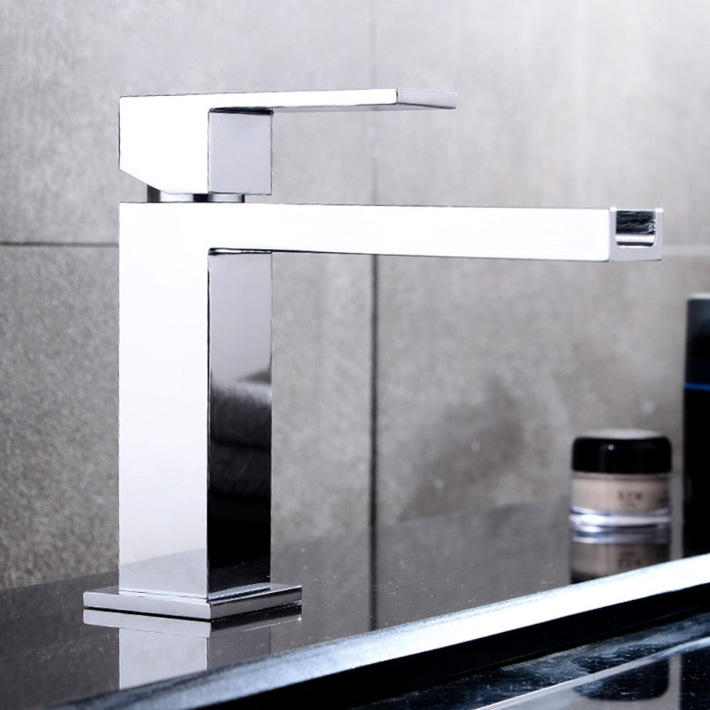 Modern Polished Chrome Waterfall 1-Hole Faucet for Vessel Sinks