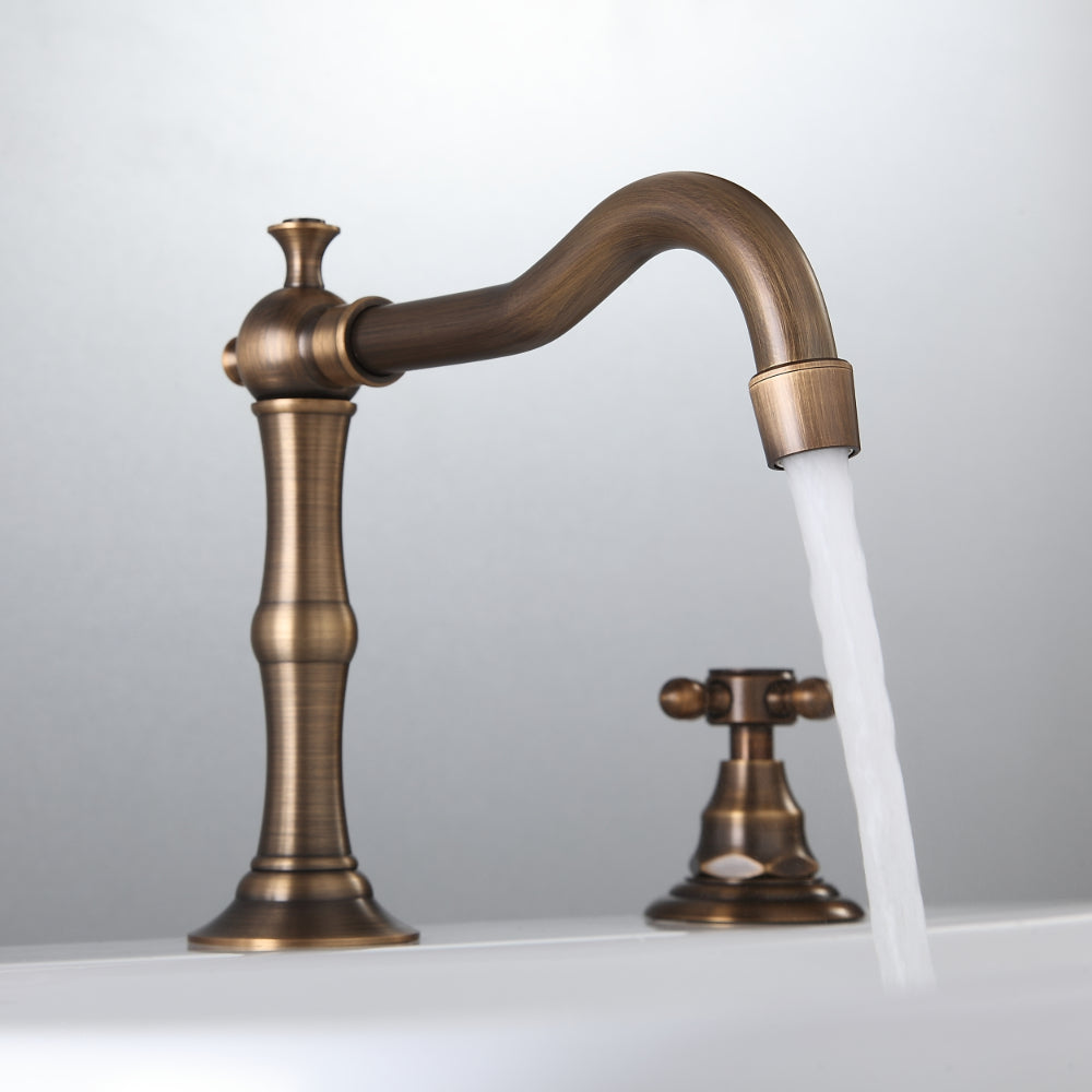 Double-Handle Widespread Sink Faucet with Spout