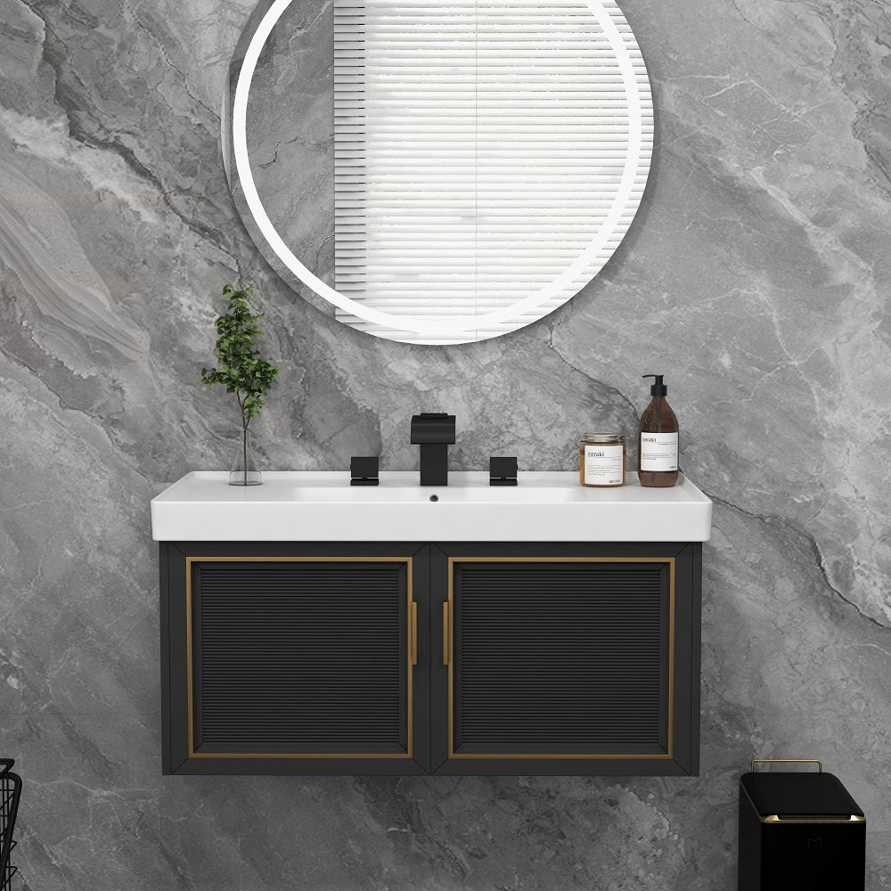 Matte Black Bathroom Sink Faucet, 2-Handle Solid Brass Construction