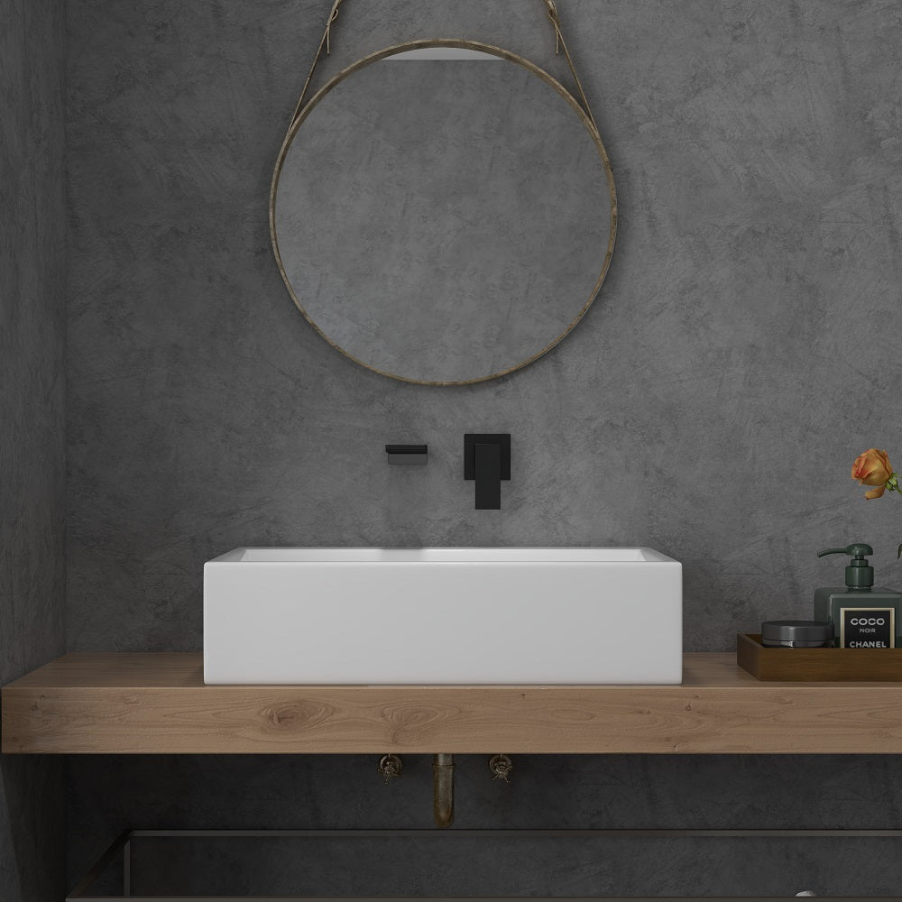 Sleek Black Waterfall Sink Faucet, Wall-Mounted, Single-Handle