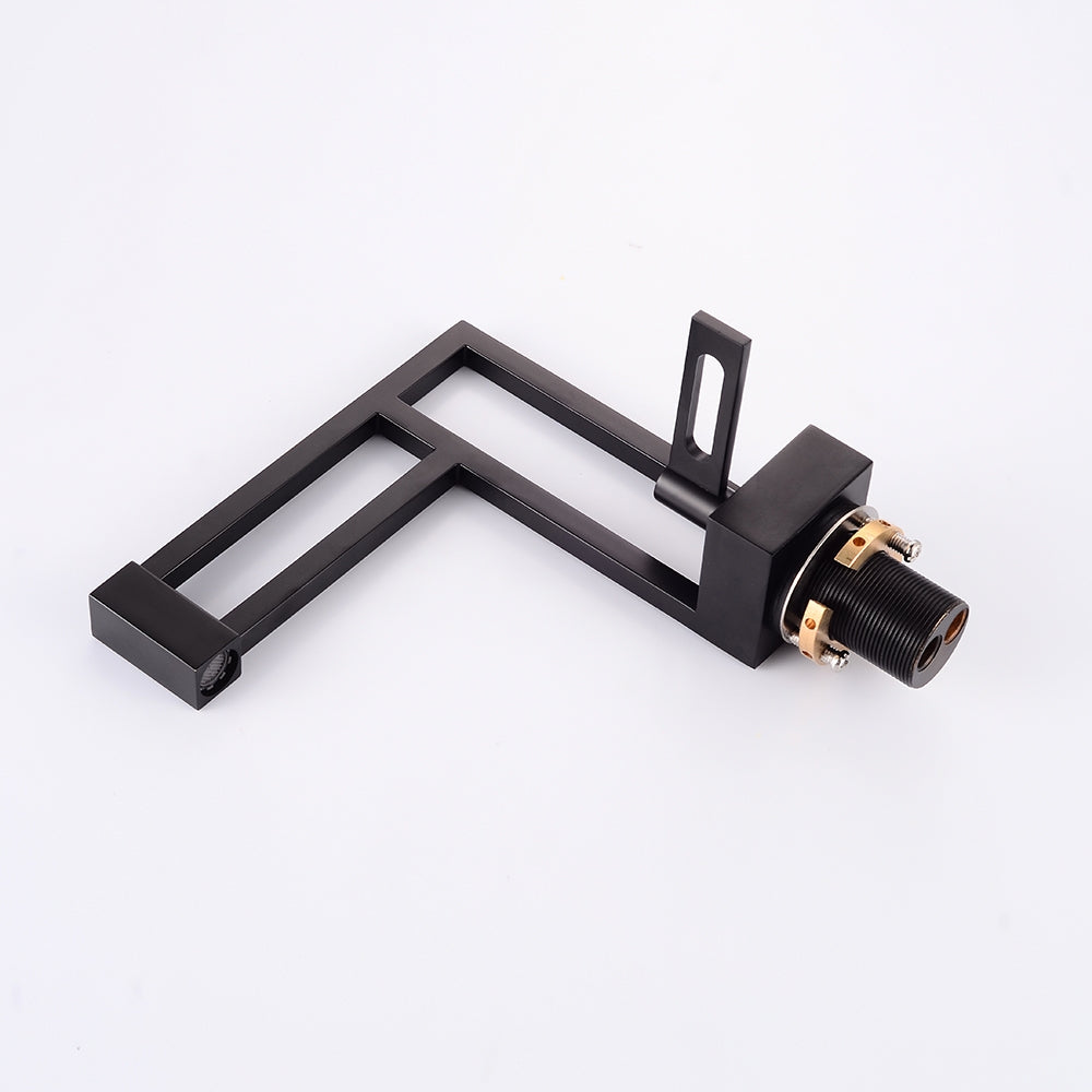 Single-Handle Black Geometric Sink Faucet, Single-Hole Solid Brass, Architectural Design