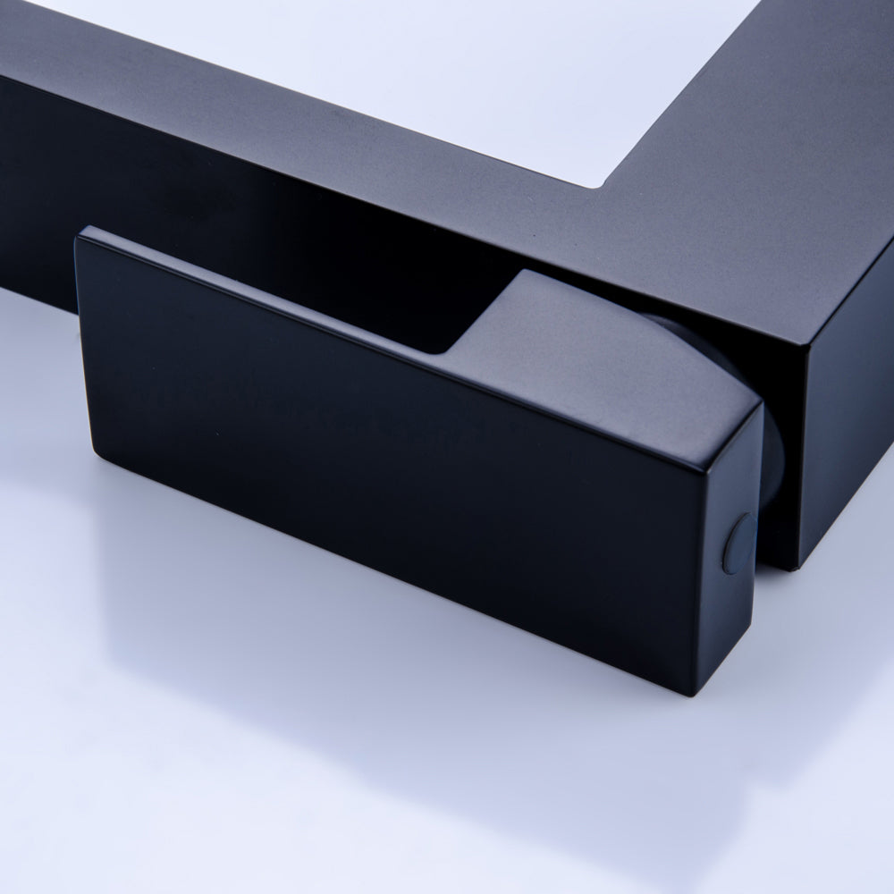 Modern Single-Handle 1-Hole Deck-Mount Square Sink Faucet, Matte Black
