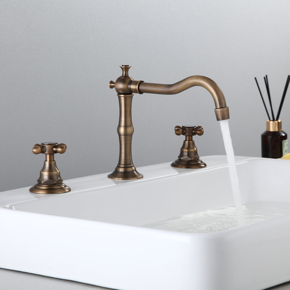 Double-Handle Widespread Sink Faucet with Spout