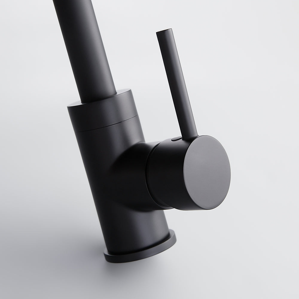 Black High Arc Kitchen Faucet with Single Handle, Stainless Steel, Single Hole Design