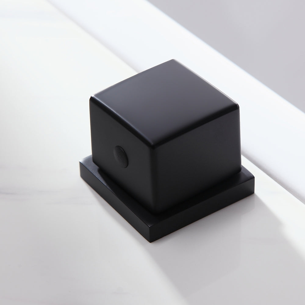 Waterfall Roman Tub Faucet, Double-Handle Brass Deck-Mounted, Matte Black