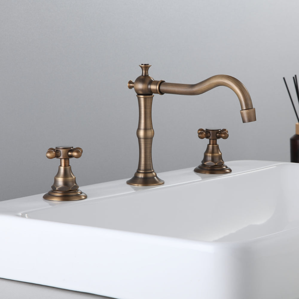 Double-Handle Widespread Sink Faucet with Spout
