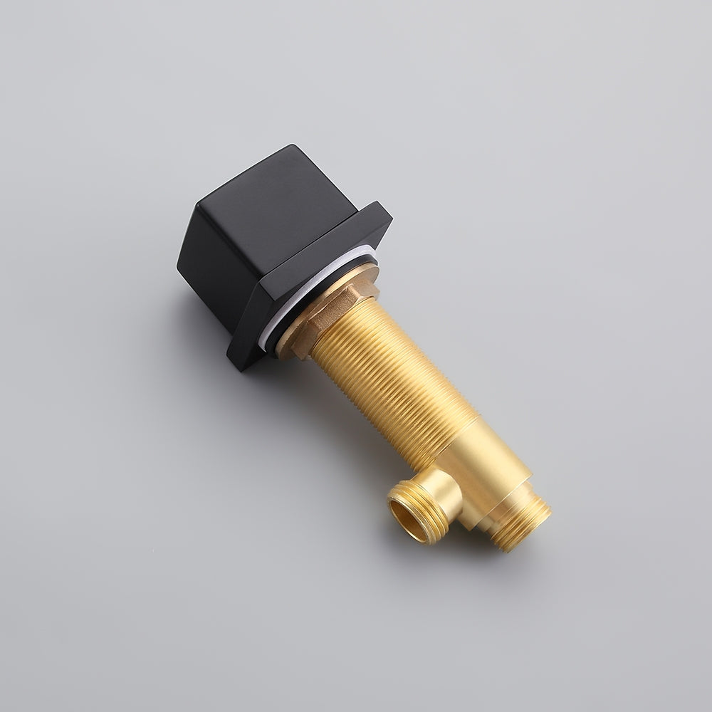 Waterfall Roman Tub Faucet, Double-Handle Brass Deck-Mounted, Matte Black