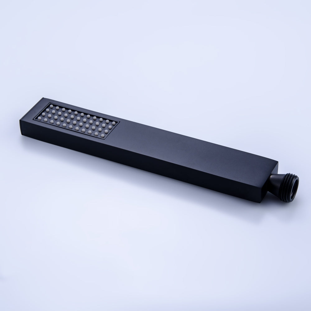 Modern 4-Hole Roman Tub Faucet with Double Handles & Hand Shower, Solid Brass