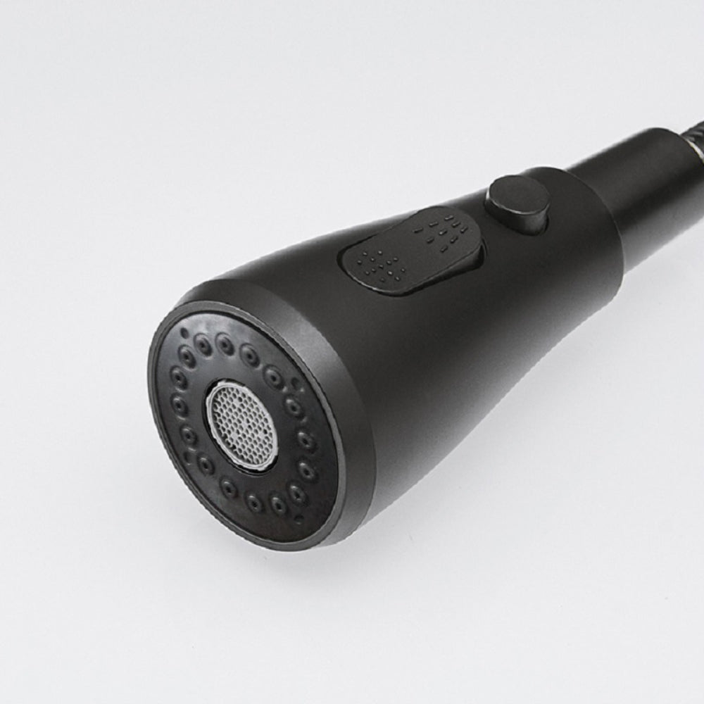 Water Filter Kitchen Faucet, Pull-Out Swirling Faucet in Matte Black, Solid Brass