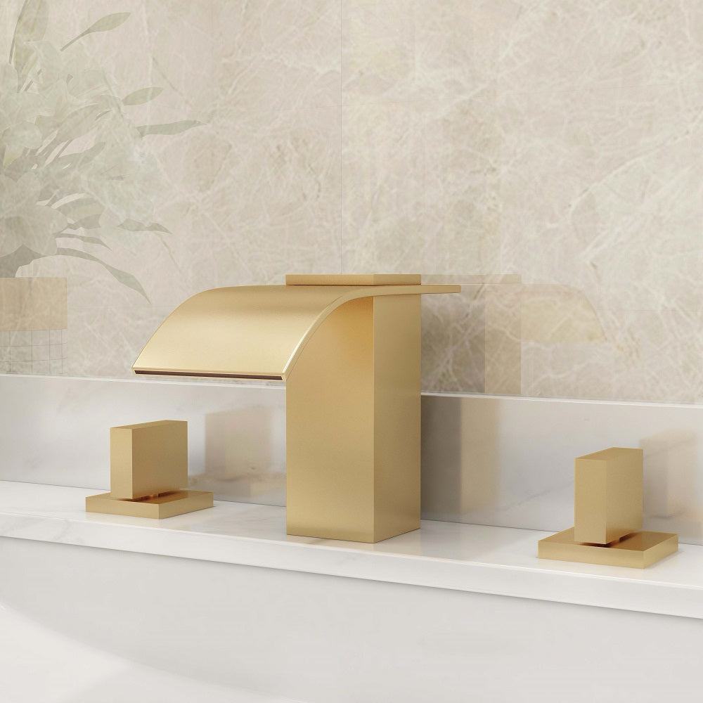 Matte Black Bathroom Sink Faucet, 2-Handle Solid Brass Construction